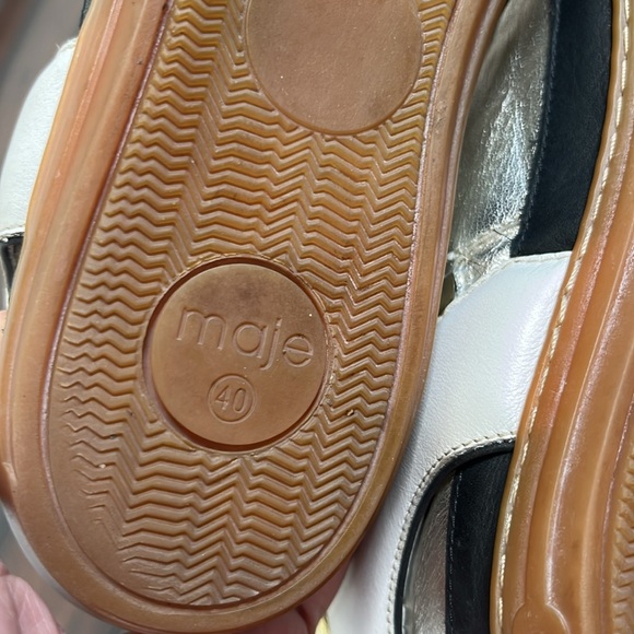 Maje Metallic Gold and White High-Top Sneakers size 40 Y2K 90's - Picture 9 of 14